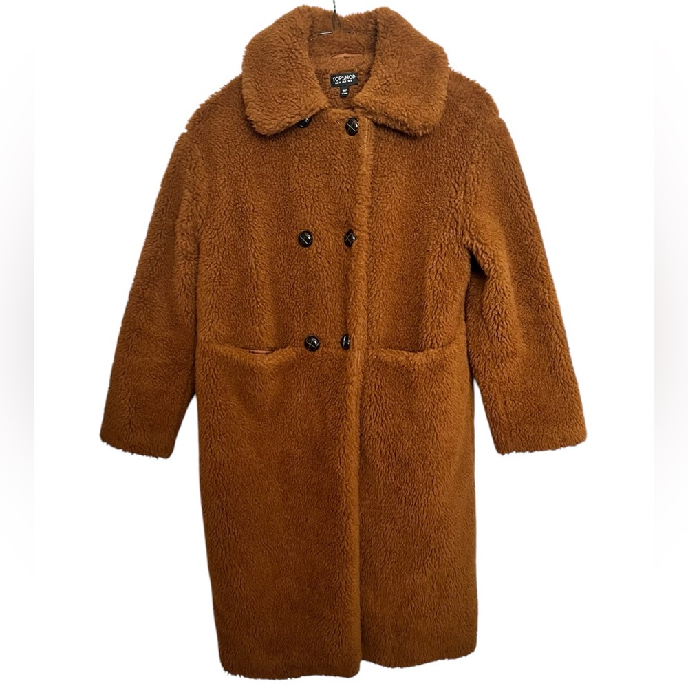 Topshop wool blend teddy coat, size US 4